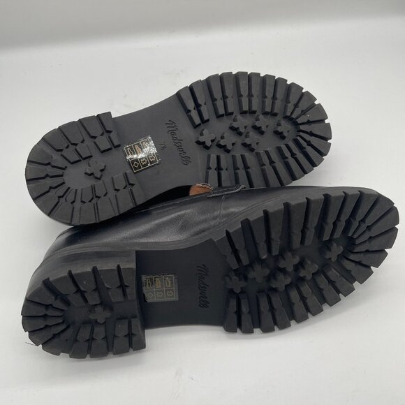 Madewell $158 The Bradley Lugsole Loafer Flats Black Leather Sz 7.5 NG674 Preppy - Picture 10 of 11